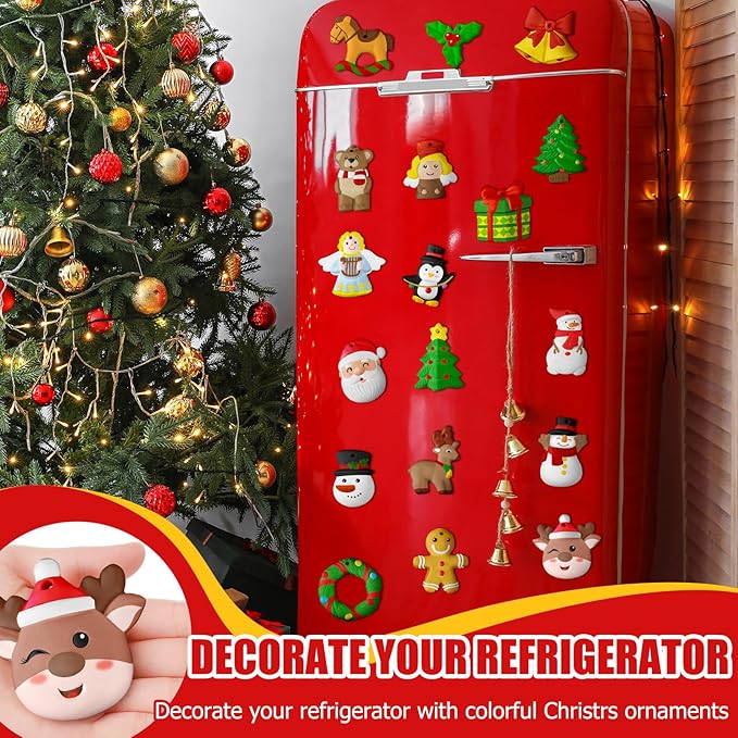 TecUnite 28 Pcs Ceramic to Paint Christmas Ornament Crafts Adults Unpainted DIY Ceramic Figurines Decorate and Paint Your Own Ornaments Kits DIY Craft Xmas Holiday Activities(Holiday)