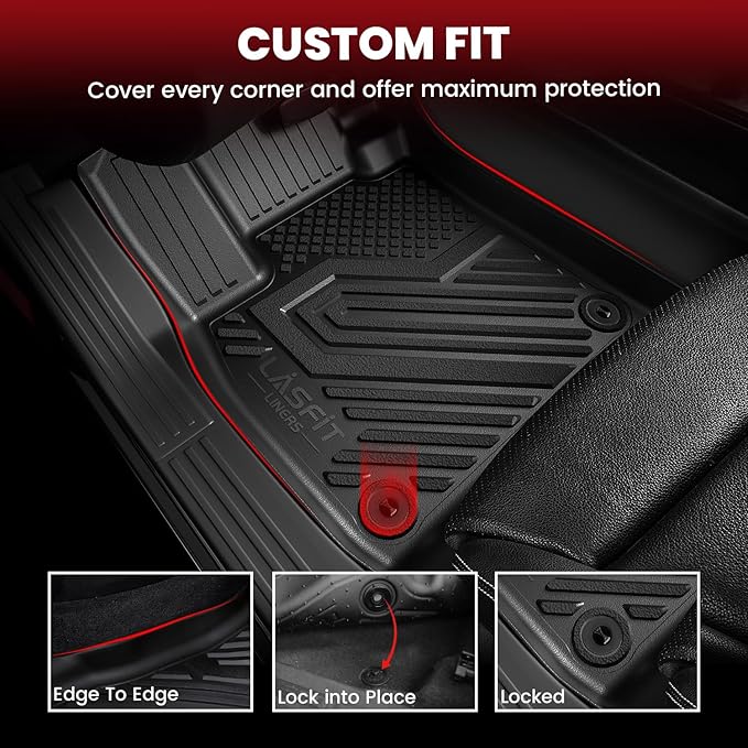 LASFIT Floor Mats & Cargo Liner for Chevrolet Chevy Bolt EUV 2022-2023 (Not EV), All Weather TPE Custom Fit Floor Mats for Car, Car Mats Full Set for Chevy Bolt EUV Accessories (Fit in Upper Position)