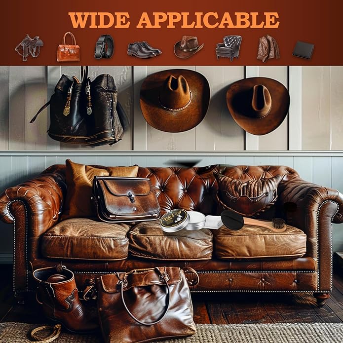 4-in-1 Mink Oil Leather Conditioner and Cleaner 3.52 oz - Premium Waterproof Formula for Boots and Shoes