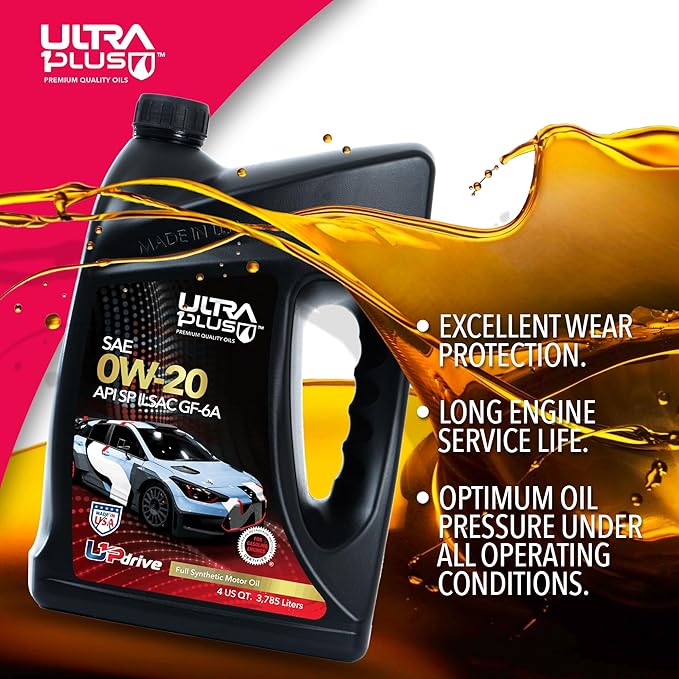 ULTRA 1PLUS SAE 0W-20 Full Synthetic Oil API SP ILSAC GF-6A - 0W20 Motor Oil, 1 Quart
