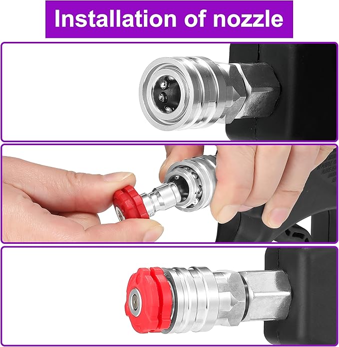 PWACCS Pressure Washer Gun with Swivel, Short Power Washer Gun with 3/8” Quick Connector, M22 14mm /15mm Fitting, 5 Pressure Washer Nozzle Tips with Holder, 5000 PSI Black