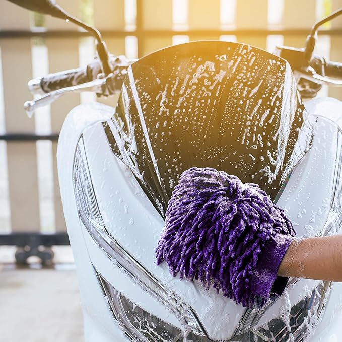 6 Pcs Microfiber Dusting Mitt Gloves Microfiber Washable Dusting Gloves Car Wash Mitt for Leaf Cleaning Plant