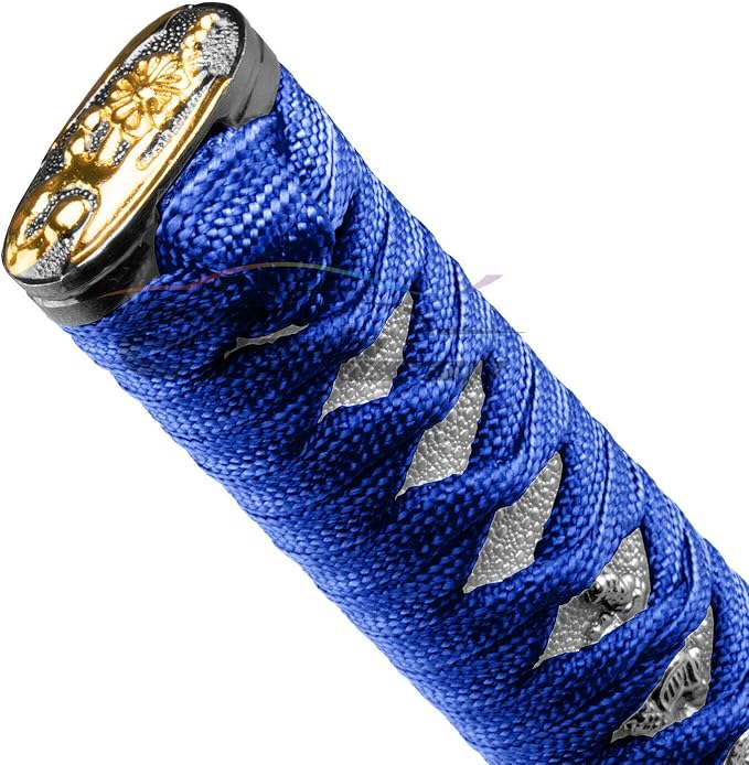 EZAUTOWRAP 26cm Blue White Shift Knob Samurai Sword Alloy Katana with Adapter Universal