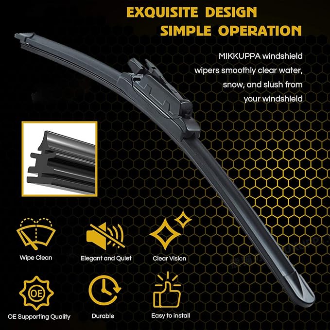 MIKKUPPA 22"+22" Wiper Wipers, Replacement for 2006-2011 Audi A6, 2005-2011 A6 Quattro, 2005-2011 C6, 2007-2011 S6, All Season Wiper Blades, Pack of 2