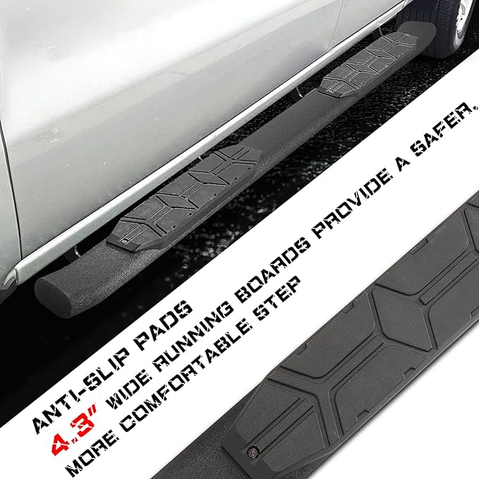 4.3 Inches Oval Tube Bar Running Boards Compatible with 2024-2026 Tacoma Double Cab with 4 Full-Size Doors. Tacoma Step Bars and Carbon Steel Side Steps Step Bars.