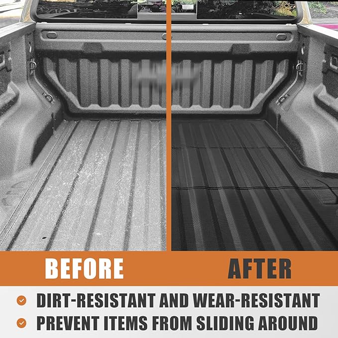 TripleAliners Truck Bed Mat Compatible with Chevy Colorado/GMC Canyon 2023 2024 2025 2026 Accessories 5FT Vehicle Perfectly Flush All Weather Protection TPE Heavy Duty Pickup Car Bed Cargo Mat