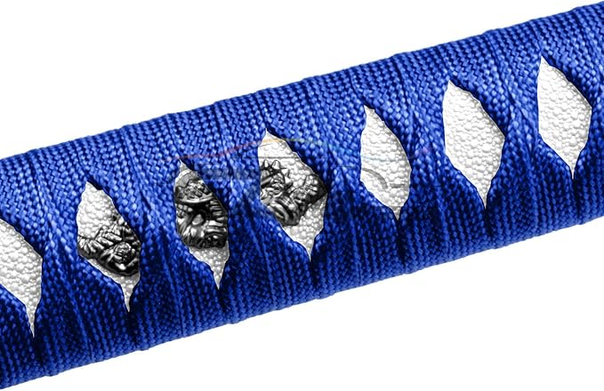 EZAUTOWRAP 26cm Blue White Shift Knob Samurai Sword Alloy Katana with Adapter Universal