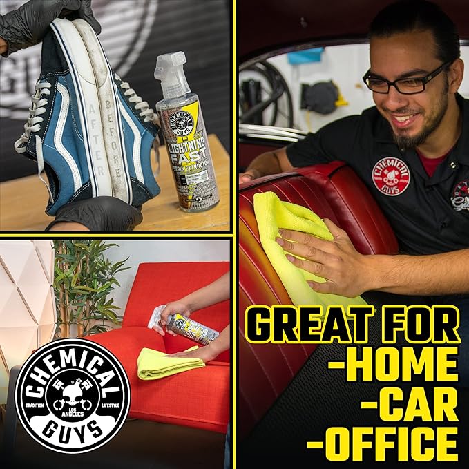 Chemical Guys Lightning Fast Carpet and Upholstery Stain Extractor - Fabric, Upholstery, and Carpet Cleaner, Safe for Cars, Home, Office, Furniture, and More, Fresh Scent - 16 oz