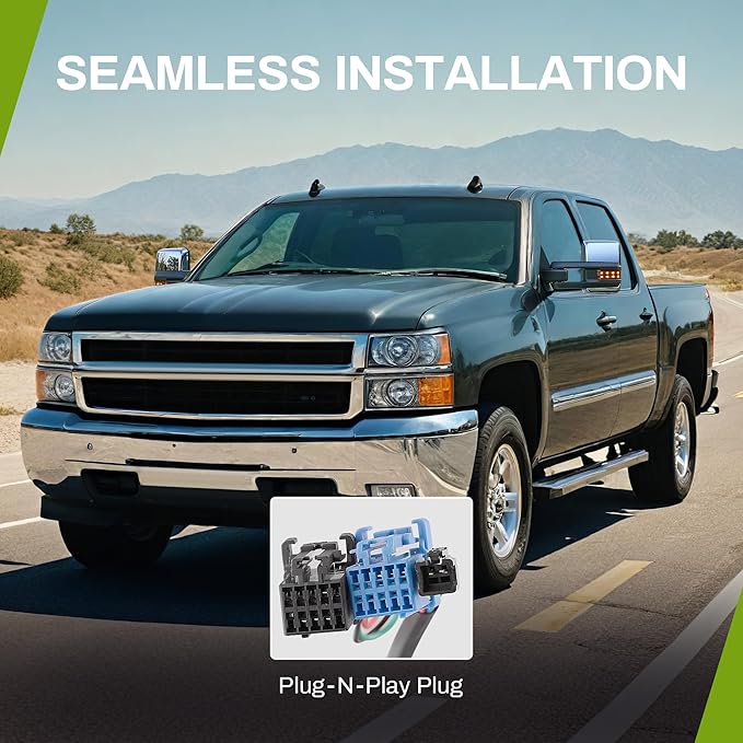 AUTOSAVER88 Towing Mirrors Compatible with 2003-2007 Chevy Silverado GMC Sierra 1500 2500 3500 Tahoe Suburban Avalanche Yukon Power Heated LED Signal Side View Mirror Pair Chrome