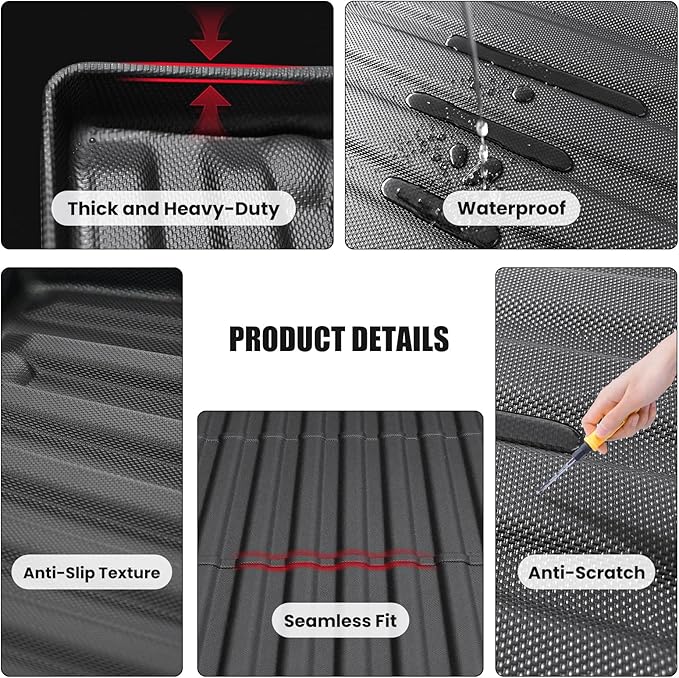 AUXKO All Weather Truck Bed Mat for Chevrolet Chevy Colorado & GMC Canyon 2025 2024 2023 5FT Bed Vehicle Cargo Liner Colorado Canyon Accessory