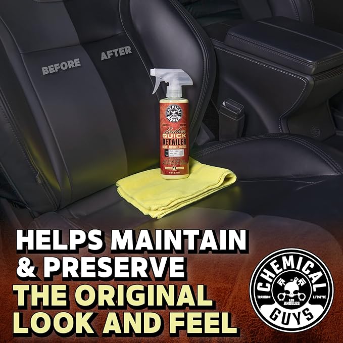 Chemical Guys SPI21616 Leather Quick Detailer for Car Interiors, Furniture, Apparel, Shoes, Sneakers, Boots, and More (Works on Natural, Synthetic, Pleather, Faux Leather and More), 16 fl oz