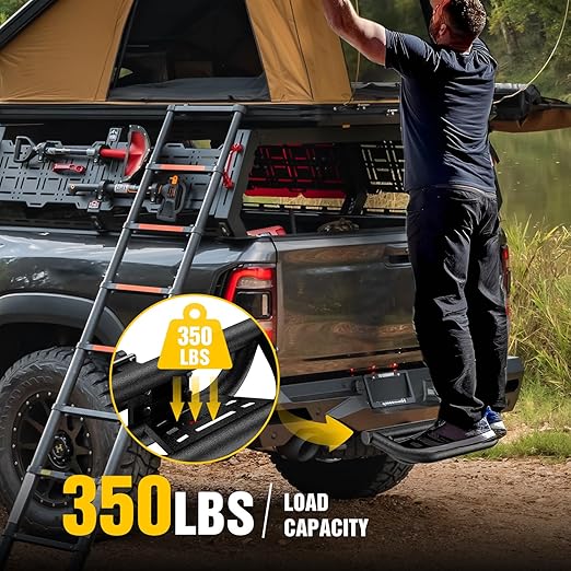 Nilight Universal Hitch Step Textured Black Drop Trailer Hitch Step Fit 2 Inch Receiver with Hitch Lock Stabilizer Towing Bar Rear Bumper Guard Rated up to 350 Lbs for Pickups Trucks Vans SUVs ATVs