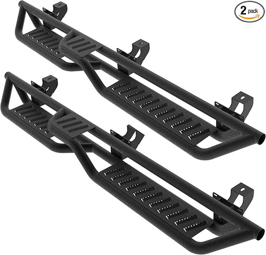 Running Boards Side Steps Compatible with Toyota FJ Cruiser 2007-2014 6.1 Inches Wide, 2 Stairs Design Side Rails Step Nerf Bars Fit for FJ Cruiser, Heavy Duty Slip Proof, Textured Black