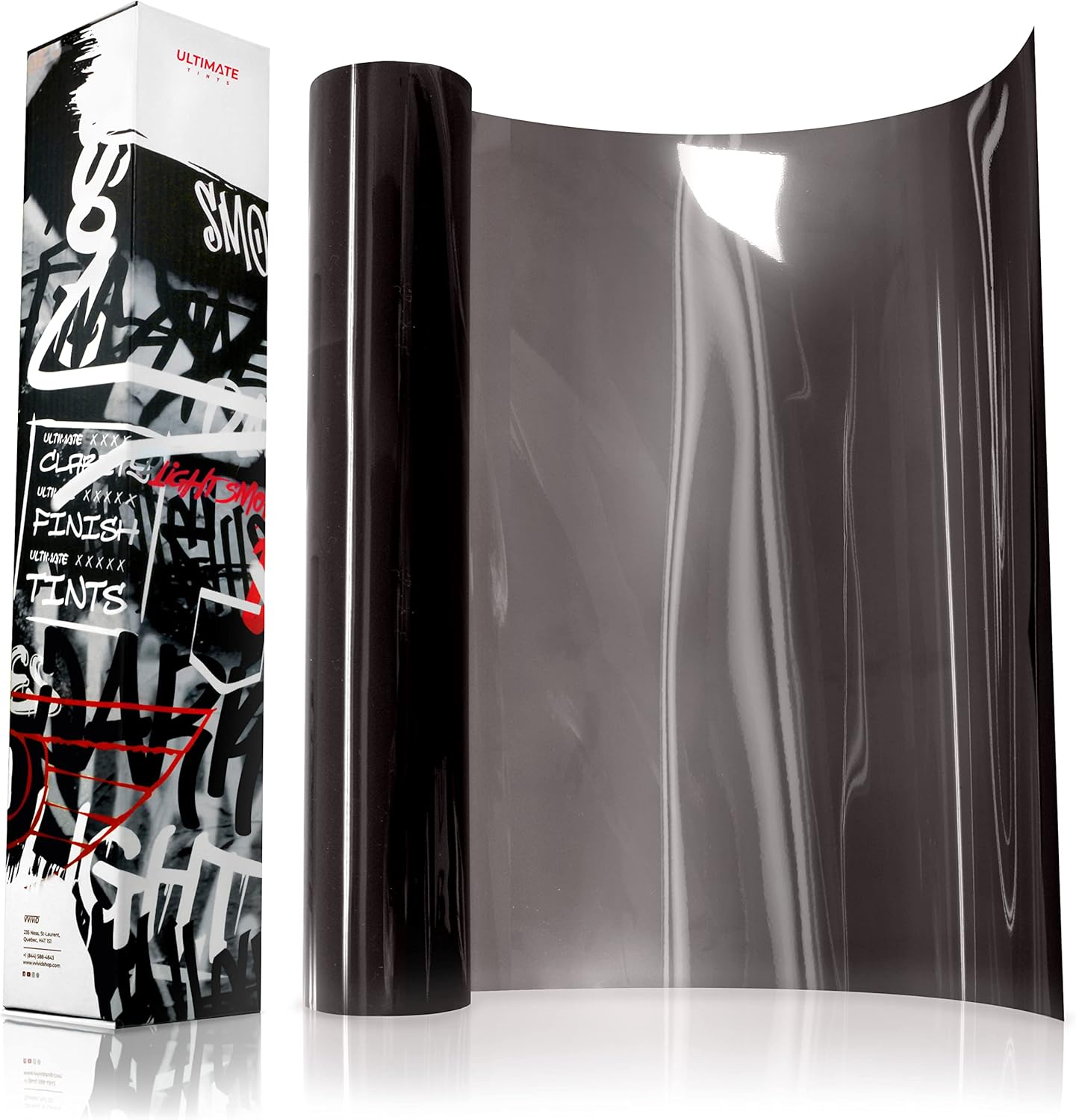 VViViD+ Ultimate Headlight Taillight Tint Vinyl Wrap (16" x 30ft, Light Smoke)