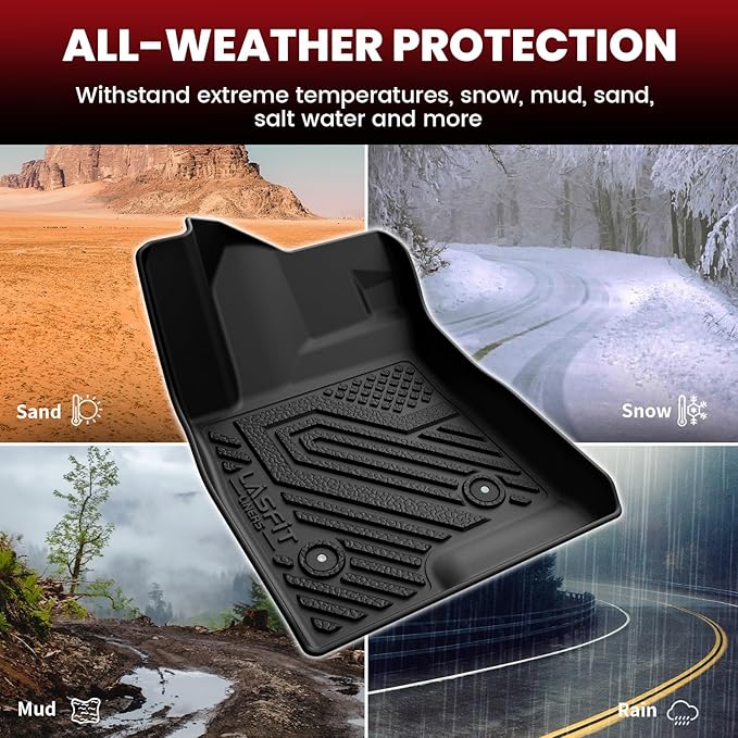 LASFIT Floor Mats & Cargo Liner for Chevrolet Chevy Trax 2024-2026, All Weather TPE Custom Fit Floor Mats for Cars, Car Floor Mats Full Set for Chevrolet Trax Accessories, Black (4PCS)