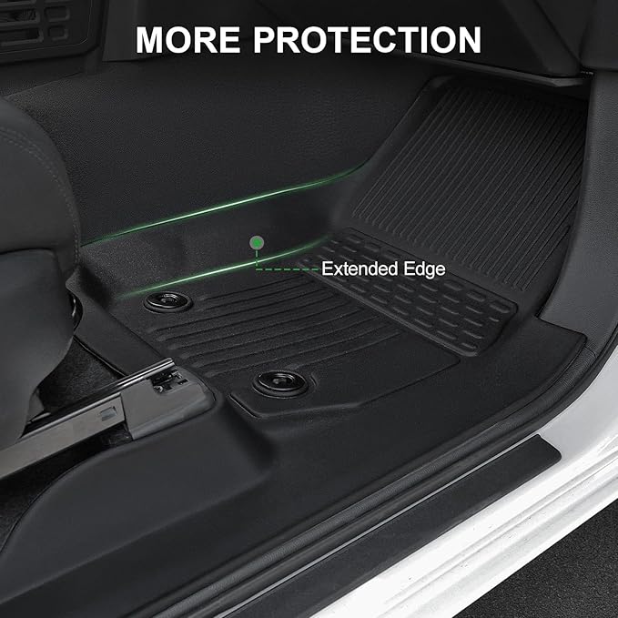 Floor Mats Fit for Toyota Tacoma 2026 2025 2024 Double Cab (Not fit Hybrid), TPE All Weather Protection Floor Liners Including Front & Rear Row & Door Sill Guards for Tacoma Car Mat Accessories