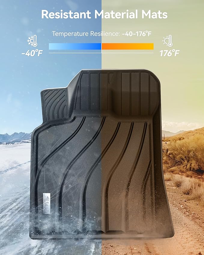 3W Floor Mats & Cargo Liner for Porsche Macan 2014-2025 TPE All Weather Custom Fit Floor Liner for Macan Full Set Car Liner Black