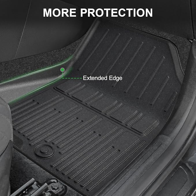 Floor Mats Custom Fit for Kia Sportage 2023 2024 2025 2026, TPE All Weather Protection Car mat Front & 2nd Row Black Automotive Liners & 4 Door Sill Guards Accessories