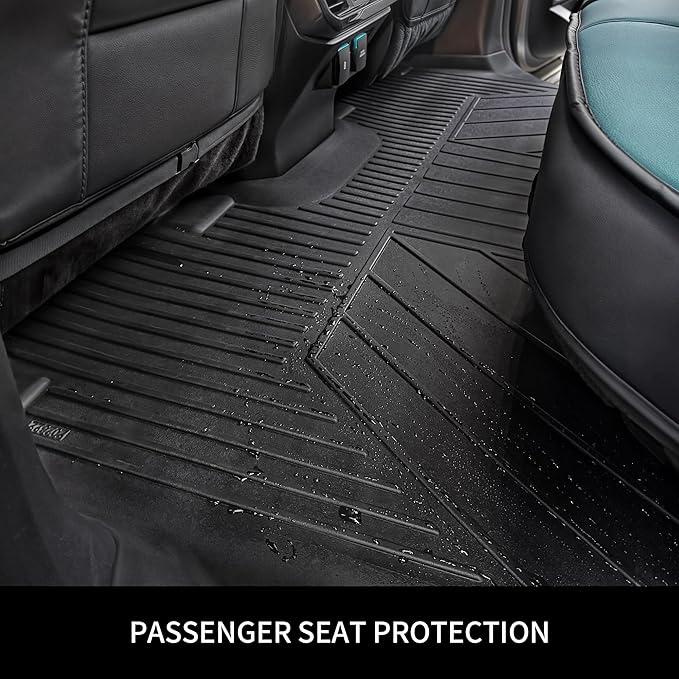 OEDRO Floor Mats Fit for 2019-2026 Chevy Silverado/GMC Sierra Denali 1500 & 2020-2025 Silverado/Sierra 2500HD/3500HD Crew Cab Without Rear Underseat Storage Box, TPE All-Weather Car Mats, Black