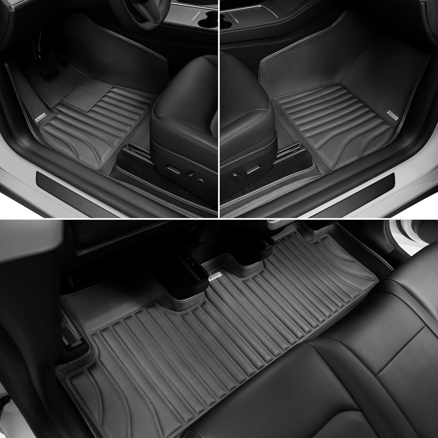 Extreme Coverage Floor Mats for Tesla Model Y (2021-2025) – Full 360° Cabin Protection, GapZero Fit with TrackGuard Rail Protection (Does NOT fit 7-Seat & Juniper)