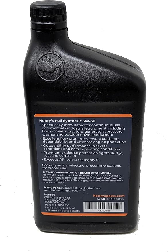 Henry's Pack of 2 H3052610 SAE 5W-30 Full Synthetic Engine Oil Quart and Fuel Treatment