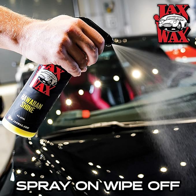 Jax Wax Hawaiian Shine Carnauba Car Wax, Quick Detail Spray for a Deep Gloss Finish on Car, Boat, Truck, Motorcycle and More - 32 Ounce