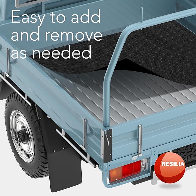RESILIA Truck Bed Mat Liner – Universal Size, Durable Heavy-Duty All-Weather Protection for Your Truck, Cargo Van, or SUV, Pickup Accessories, Trim to Fit, Black, Thick 4 Foot x 6 Foot, Made in USA