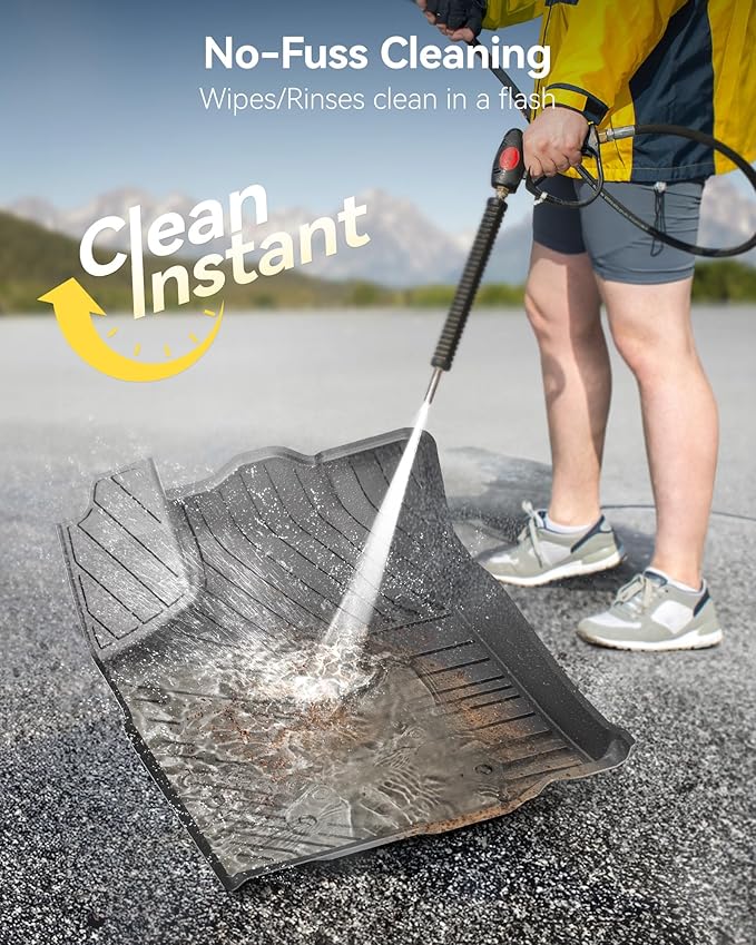 3W Floor Mats Fit Toyota Tacoma 2016-2023 (Only for Double Cab and Automatic), TPE All Weather Custom Fit Floor Liner for Toyota Tacoma SR/SR5/TRD/Limited/Trail Accessories Car Liners, Black