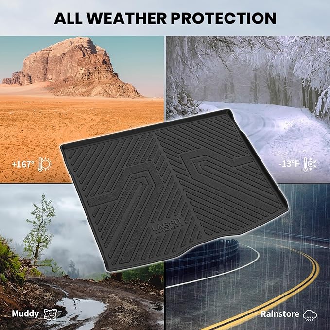 LASFIT Cargo Mat for Jeep Renegade 2015-2023 Upper Position, All Weather TPE Custom Fit Trunk Mat Cargo Liner Trunk Liner, Black