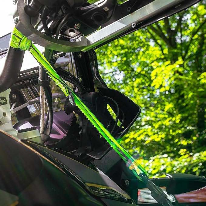 Motorcycle Tie Down Strap (4PK 1.5INX8FT) - 5,250lb Break Strength, Premium Ratchet Tie Down Straps Set, Soft Loop Ratchet Straps for Moving Appliances, Lawn Equipment, Cargo Straps for Trucks