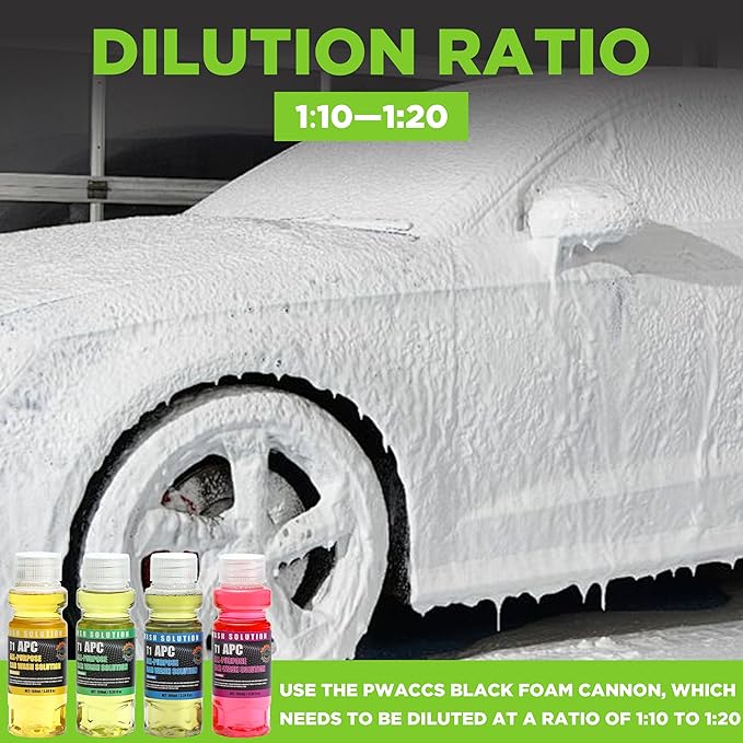 PWACCS Foam Cannon for Pressure Washer, Car Wash Kit with Soap, Snow Foam Blaster 1.5 Liter, Power Washer Soap Cannon with Car Drying Towel and Wash Mitt, 3600 PSI
