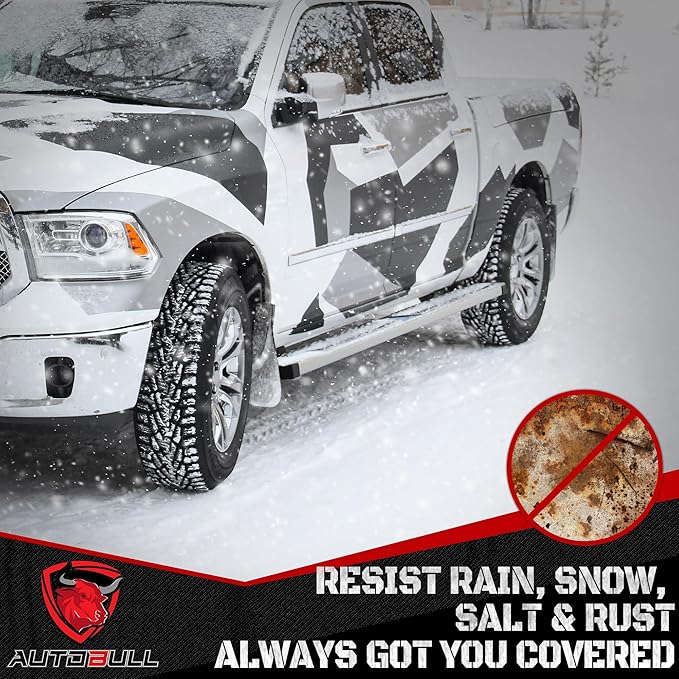 6 Inches Running Boards Side Steps Compatible with 2019-2025 Dodge Ram 1500 New Body Style Crew Cab 4 Full Size Doors, Silver Textured Aluminum Nerf Bars