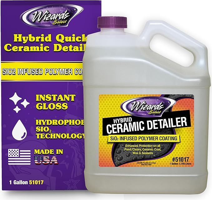 Wizards Select Hybrid Quick Ceramic Detailer - 1 Gallon - SiO2 Infused Polymer Coating & Ceramic Spray Wax to Protect Paint, Ceramic Coat, Wax & Sealants