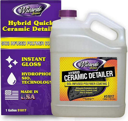 Wizards Select Hybrid Quick Ceramic Detailer - 1 Gallon - SiO2 Infused Polymer Coating & Ceramic Spray Wax to Protect Paint, Ceramic Coat, Wax & Sealants