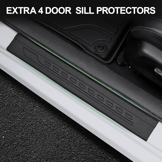 Floor Mats for 2016-2021 Honda Civic Sedan/Coupe/Type R/Insight, 2017-2021 Hatchback, TPE All Weather Protection Interior Car Floor Liners Door Sill Guards for Civic Accessories