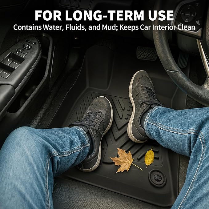 YITAMOTOR Floor Mats Compatible with 2014-2018 Chevy Silverado/GMC Sierra 1500 Crew Cab, 2015-2019 Silverado/Sierra 2500 HD/3500 HD Crew Cab, Custom Fit Liners, 1st & 2nd Row All-Weather Protection