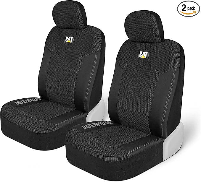 Cat® MeshFlex Automotive Seat Covers for Cars Trucks and SUVs (Set of 2) – Black Car Seat Covers for Front Seats, Truck Seat Protectors with Comfortable Mesh Back, Auto Interior Covers