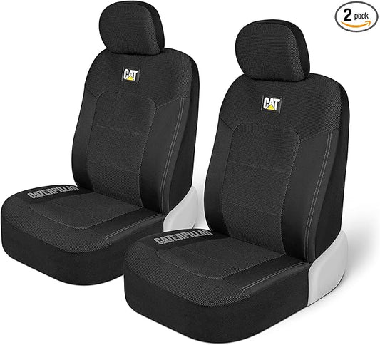 Cat® MeshFlex Automotive Seat Covers for Cars Trucks and SUVs (Set of 2) – Black Car Seat Covers for Front Seats, Truck Seat Protectors with Comfortable Mesh Back, Auto Interior Covers