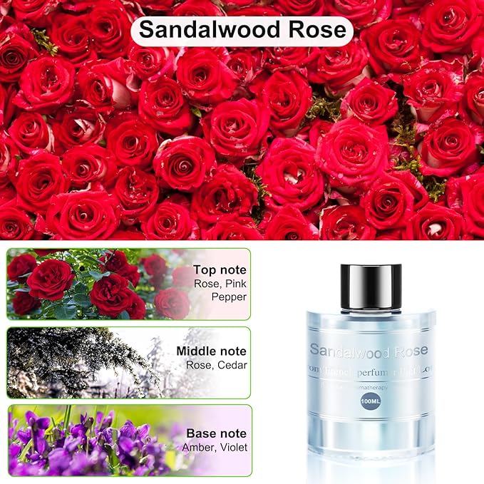 Amor Lyris Car Air Freshener Refill 3.5OZ/100ml Bottle, CO01/Dedicated Perfume Long Lasting Air Fresheners 6 Months, Car Diffuser Essential Oil Made of Natural Plant Extracts, Rose