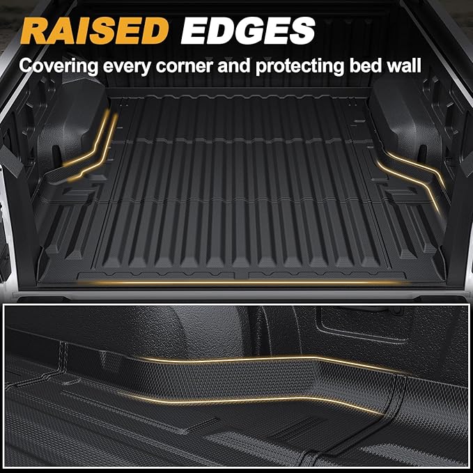 Bed Mat for Ford Ranger 2025 2024, All Weather Truck Bed Liner for 2025 Ford Ranger Accessories, 5FT 59.6'' TPE Cargo Liner Truck Mat