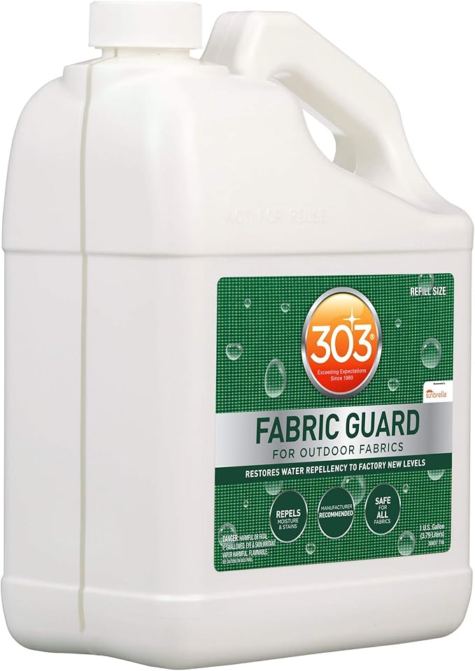 303 Products Fabric Guard – Water Repellent & Stain Shielding Fabric Spray, Safe for All Outdoor Upholstery, Easy to Use, Manufacturer Recommended Protectant Spray, 1 Gallon