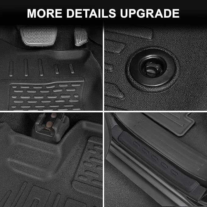 Floor Mats Fit for Toyota 4Runner 2013-2024 (5 Seats & 7 Seats), TPE All Weather Protection Floor Liners Including Front & 2nd Row & Door Sill Guards for 4 Runner Car Mat Accessories