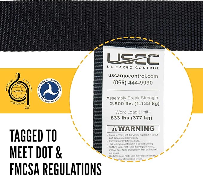 US Cargo Control Stainless Steel Ratchet Straps with S-Hooks (4-Pack), 2 Inch x 10 Foot, 2,500 LBS Break Strength, Marine Tie Down Straps for Boats, ATVs, Trees, Camping, Snow, Saltwater Applications