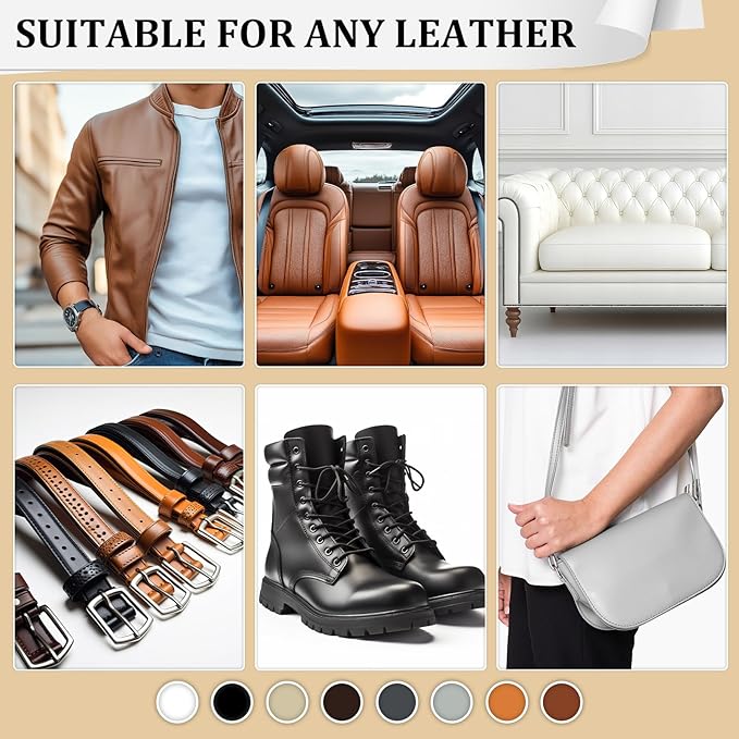 8.8oz Leather Recoloring Balm with 100ml Mink Oil,Dark Brown Leather Repair Kit for Furniture,Leather Repair Cream,Leather Scratch Repair for Car Interior,Leather Conditioner for Couch