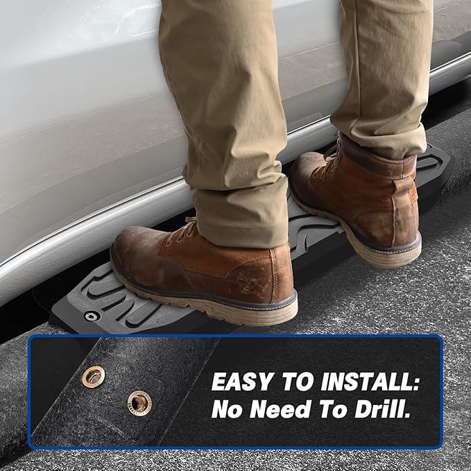 Oval Tube Step Bar Running Boards Compatible with 2024-2026 Tacoma Double Cab with 4 Full-Size Doors. 3.5 Inches Tacoma Step Bars and Carbon Steel Side Steps Step Rails.