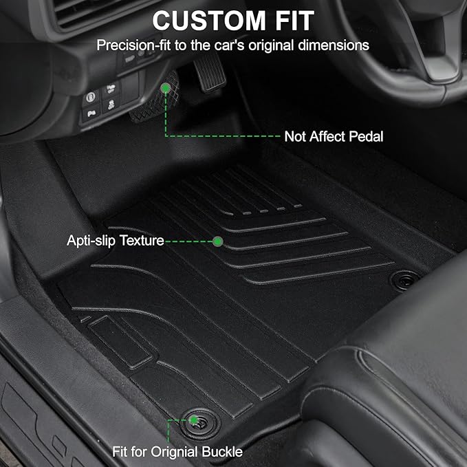 Floor Mats for Honda Accord 2018-2022 (Gas & Hybrid Models), TPE All Weather Protection Front Rear 2 Row Interior Car Floor Liners Door Sill Guards for Honda Accord Sedan Accessories