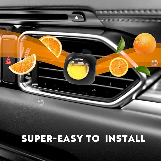 Car Air Freshener Vent Clips, 8 Pack, Provides Long-Lasting Scent, Up to 240 Days, Odor Eliminator (Citrus)