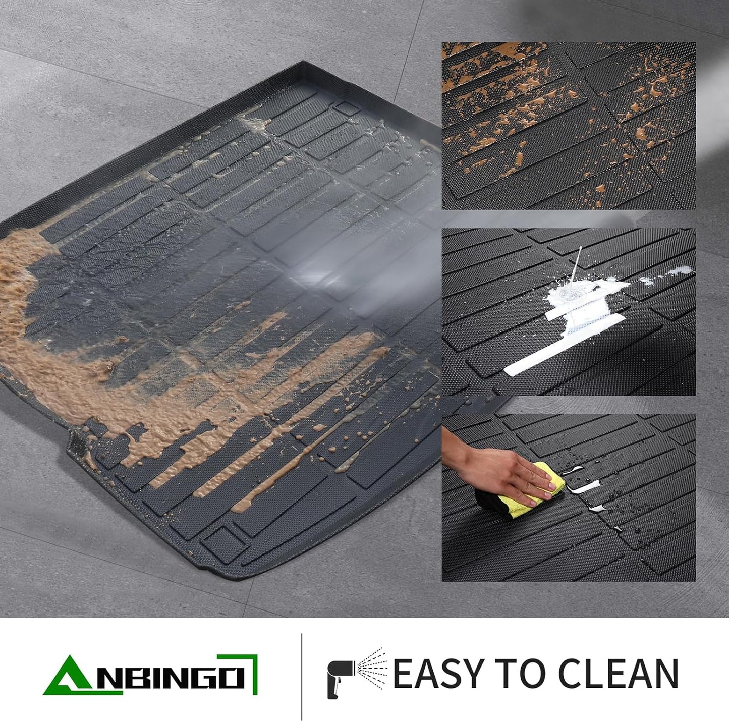 ANBINGO®-Floor Mats & Cargo Liner for 2016-2021 Grand Cherokee/Grand Cherokee WK 2022 2023 (Not for L) All Weather Grand Cherokee Floor Liner Trunk Mat TPE Accessories