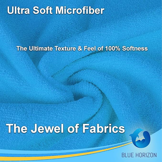 Large Microfiber Cleaning Towels, 36-Pack, Ultra Soft Plush Washcloth Rag, Professional Grade Premium Detailing Cleaning Cloths for Car, Household and Commercial (Sky Blue, 16" X 16")