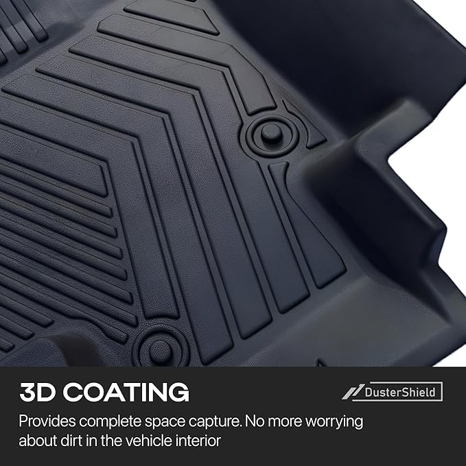 Compatible with Toyota Highlander 2020-2024 2025 (7 Seats) – Heavy Duty 3-Row All-Weather Protection, Waterproof TPE Car Floor Mats Full Set